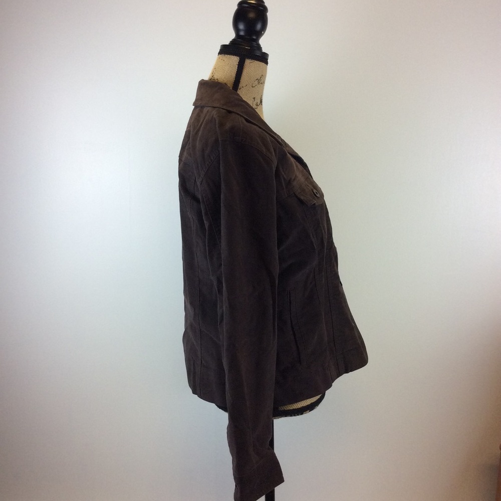 L.L. Bean Velvet Button Front Collared Jacket - image 2